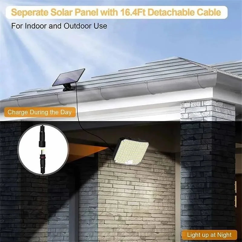 Solar Powered Lights Waterproof 118LED Split Motion Sensor Flood Wall Light Remote Security Solar Security Lamp for Garden Zpaxo