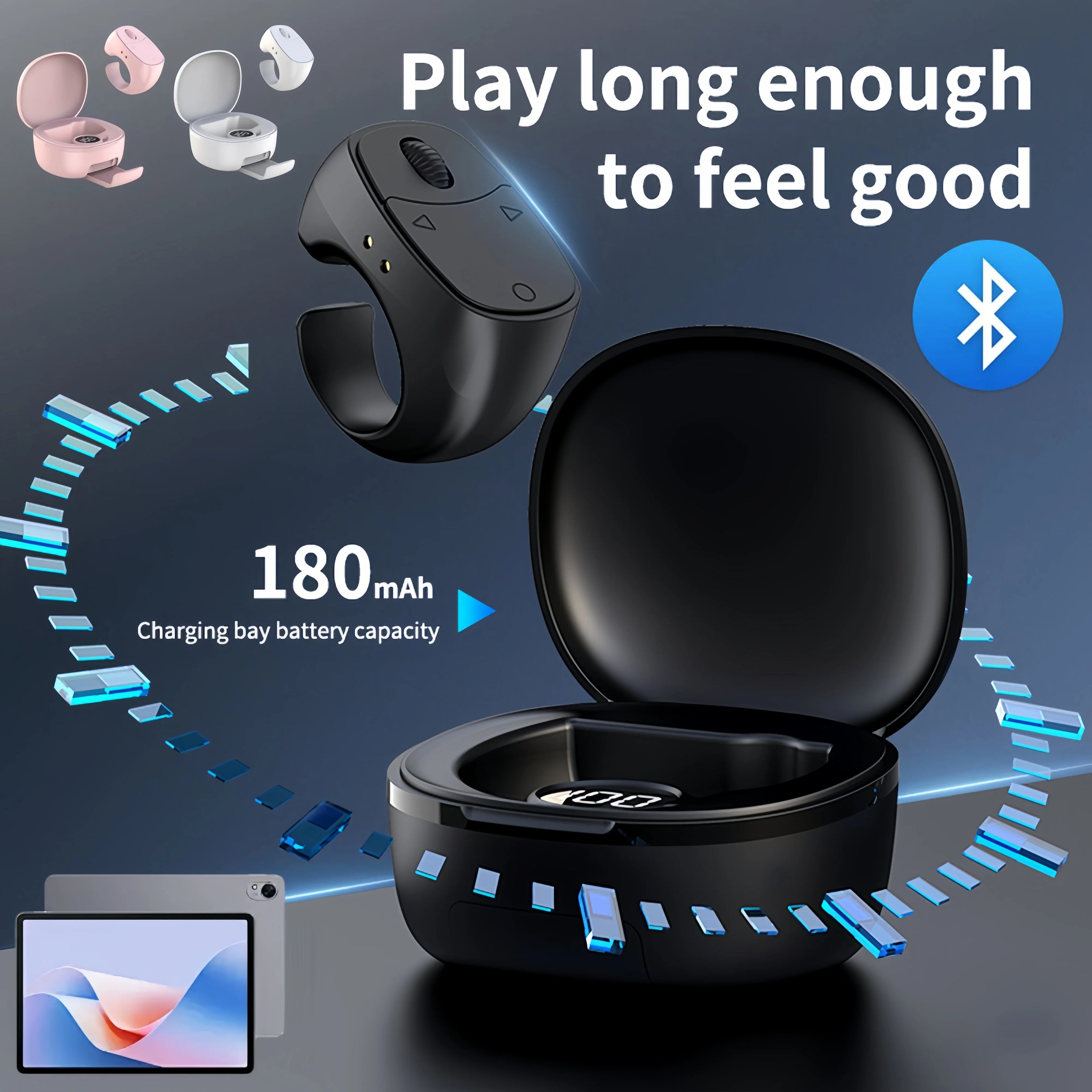 JX-12 Roller Fingertip Ring Remote Control Wireless Bluetooth Mobile