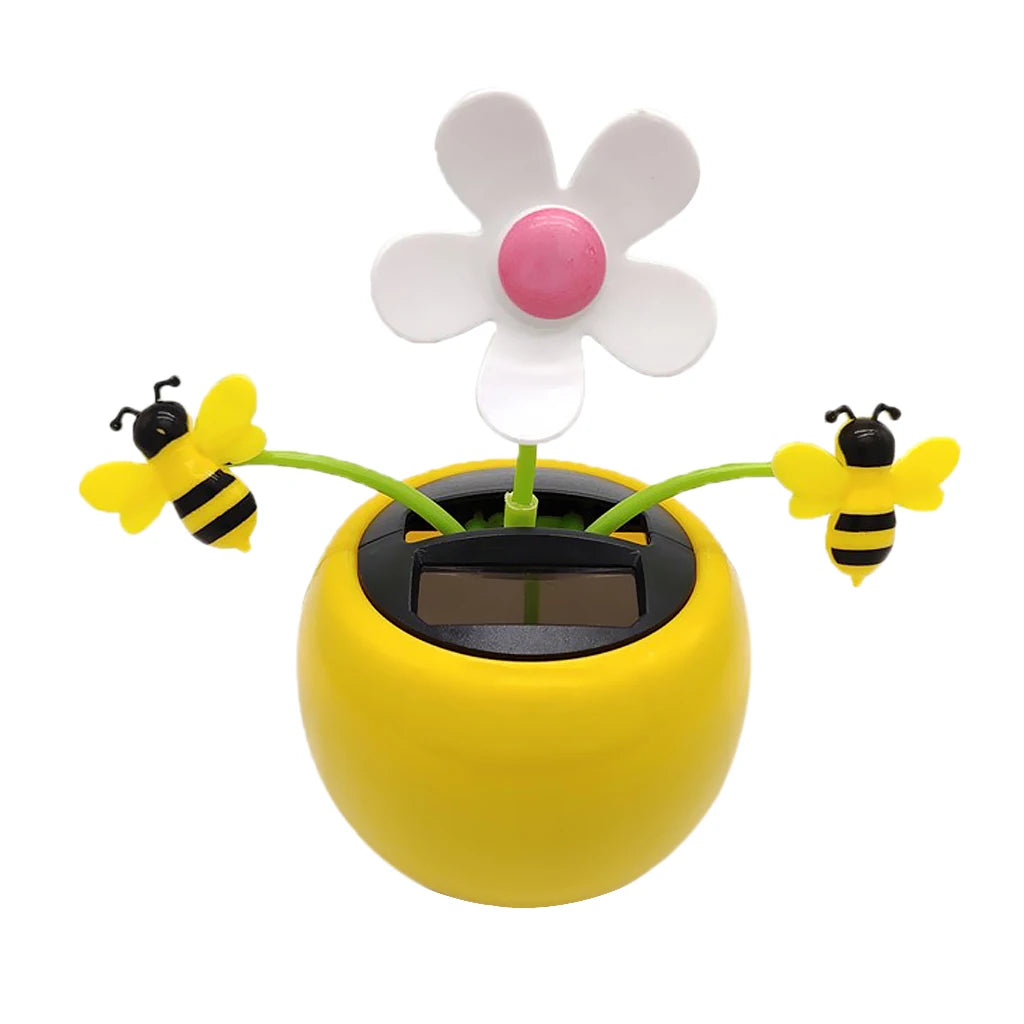 Office Creativity Insect Swing Car Dashboard Decor Honey Bee Solar Zpaxo Apple blossom