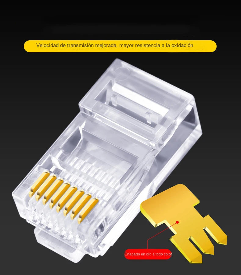 100PCS Cat6 Cat5e RJ45 Shielded Connector Modular Plug Cable Network Plugs Gold-Plated Ethernet PC Hardware Cable Adapter 8P8C Zpaxo