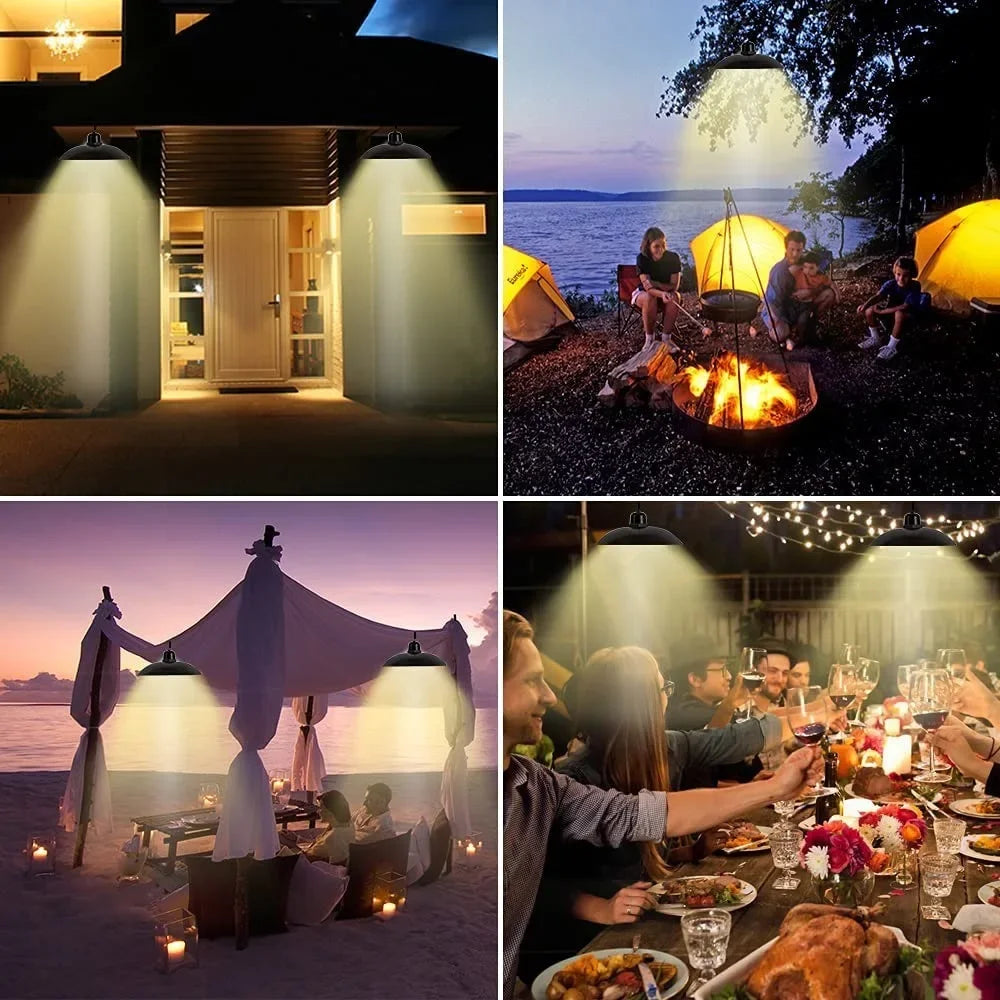 Solar Pendant Lights Remote Control Dimmable 3000K-6000K Outdoor Zpaxo