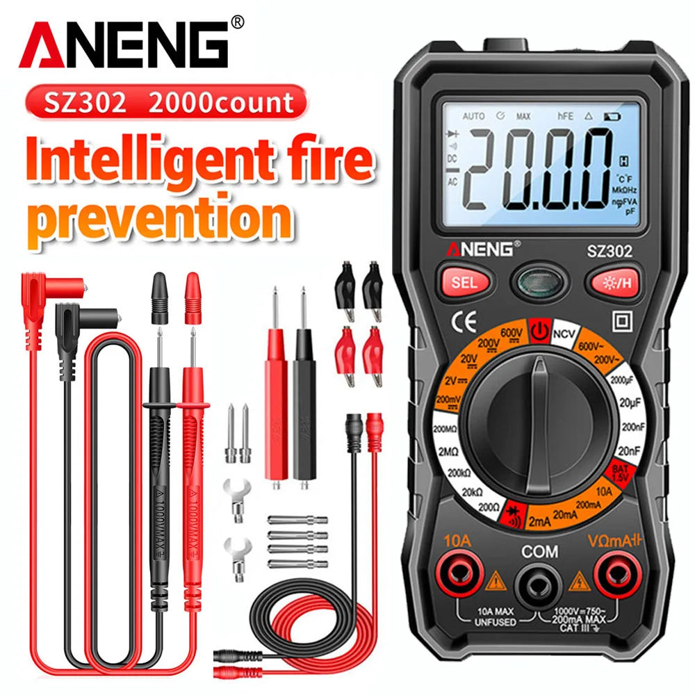 ANENG SZ302 Digital Automatic Tester NCV Detector Resistance Ohm