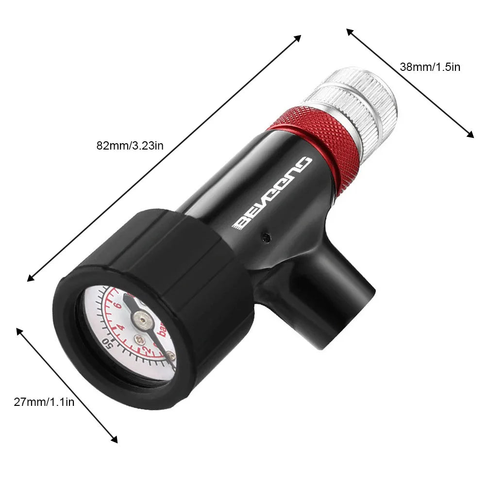 Bicycle Quick Inflatable Head Lightweight CO2 Gas Pump Reusable Bike
