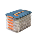 4 Layers Refrigerator Storage Box Dumpling Food Preservation and Quick Freezing Box Transparent Food Storage Container Zpaxo Blue