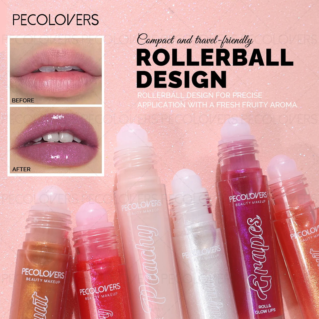 1PC Single Color Shiny Lip Gloss - High-gloss Lip Gloss, Instantly Creates A Charming Look, Mild and Non-sticky, Roll-on Design Zpaxo