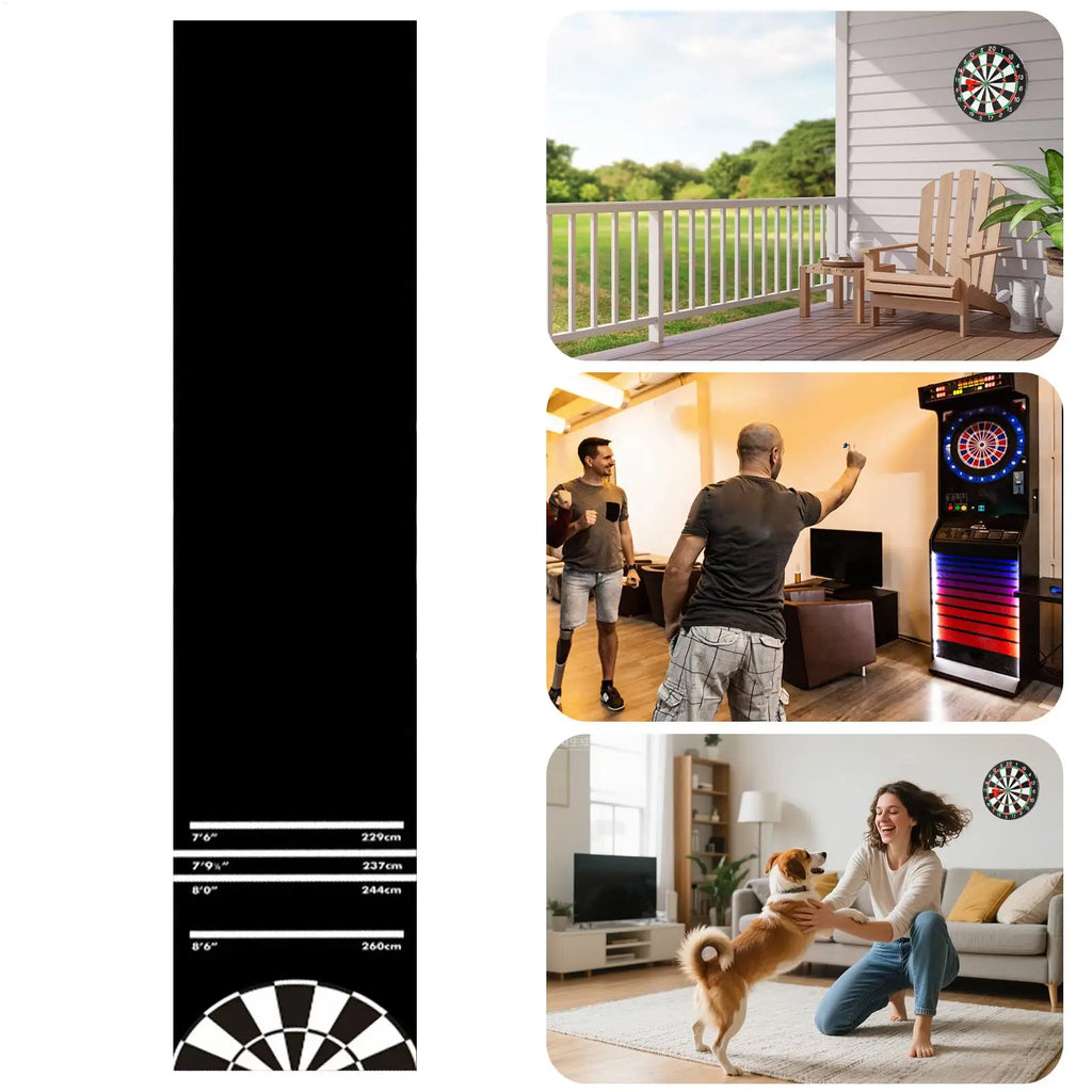 Dart Board Mat Floor 300x34cm Anti Slip Throw Line Protective Rug