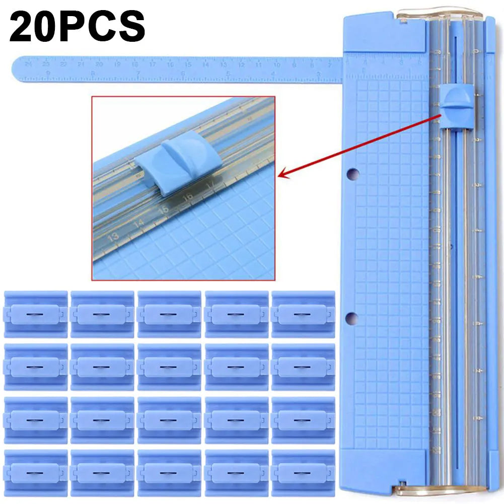 Paper Cutter Spare Knife Portable Slicer Replacement Blade Convenient Zpaxo 20PCS Blue