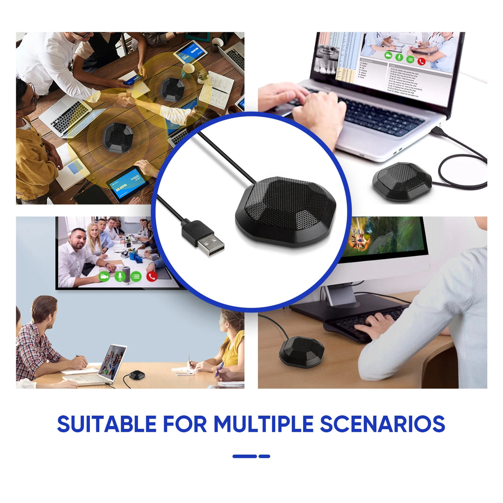 USB/3.5mm Plug Microphone Omnidirectional Condenser Computer PC Mic with Touch Mute Plug and Play Compatible with Windows MacOS Zpaxo