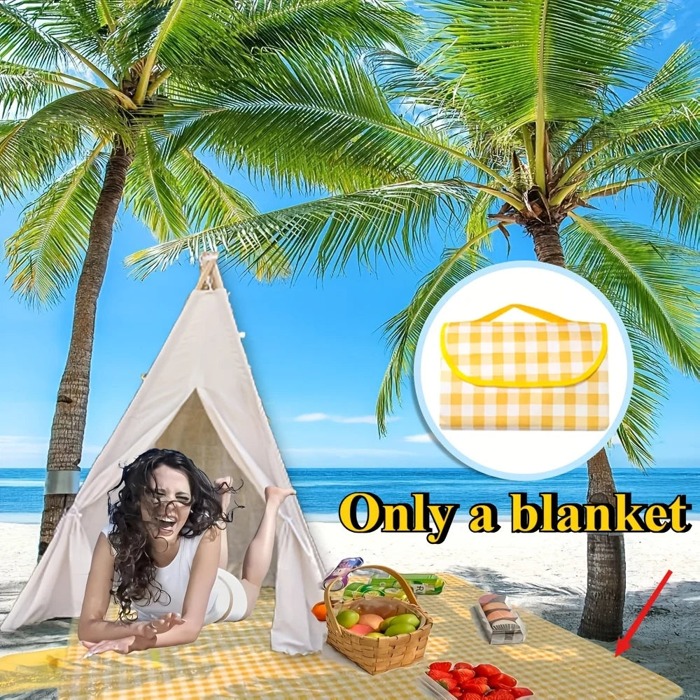 Picnic Blanket Oversized Foldable Beach Mat Quick Drying Outdoor