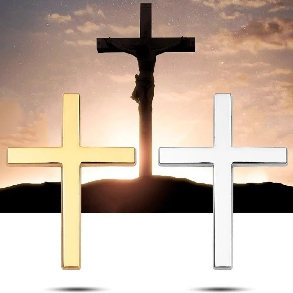 3D Stereo Cross Badge Stickers Metal Material Design Car Sticker Zpaxo