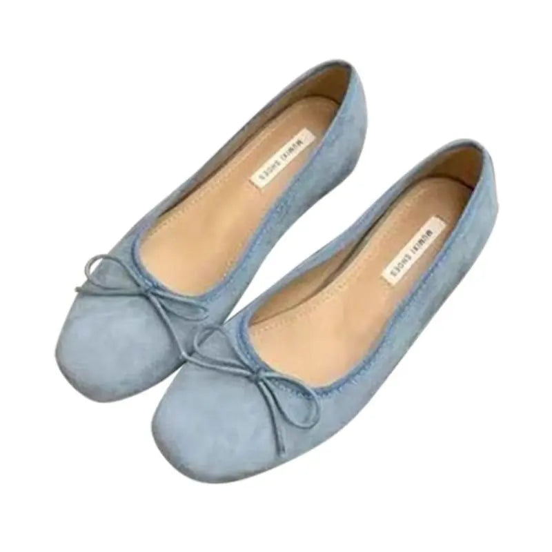 Flat Shoes for Women Spring Autumn 2025 New Square Toe Velvet Retro Black Loafers Women Ladies Shoes Plus Size 42 43 44 Zpaxo