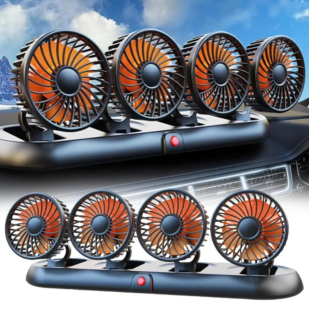 USB 12V 24V Car Cooling Fan 360 Degree Adjustable Single Dual Head Zpaxo