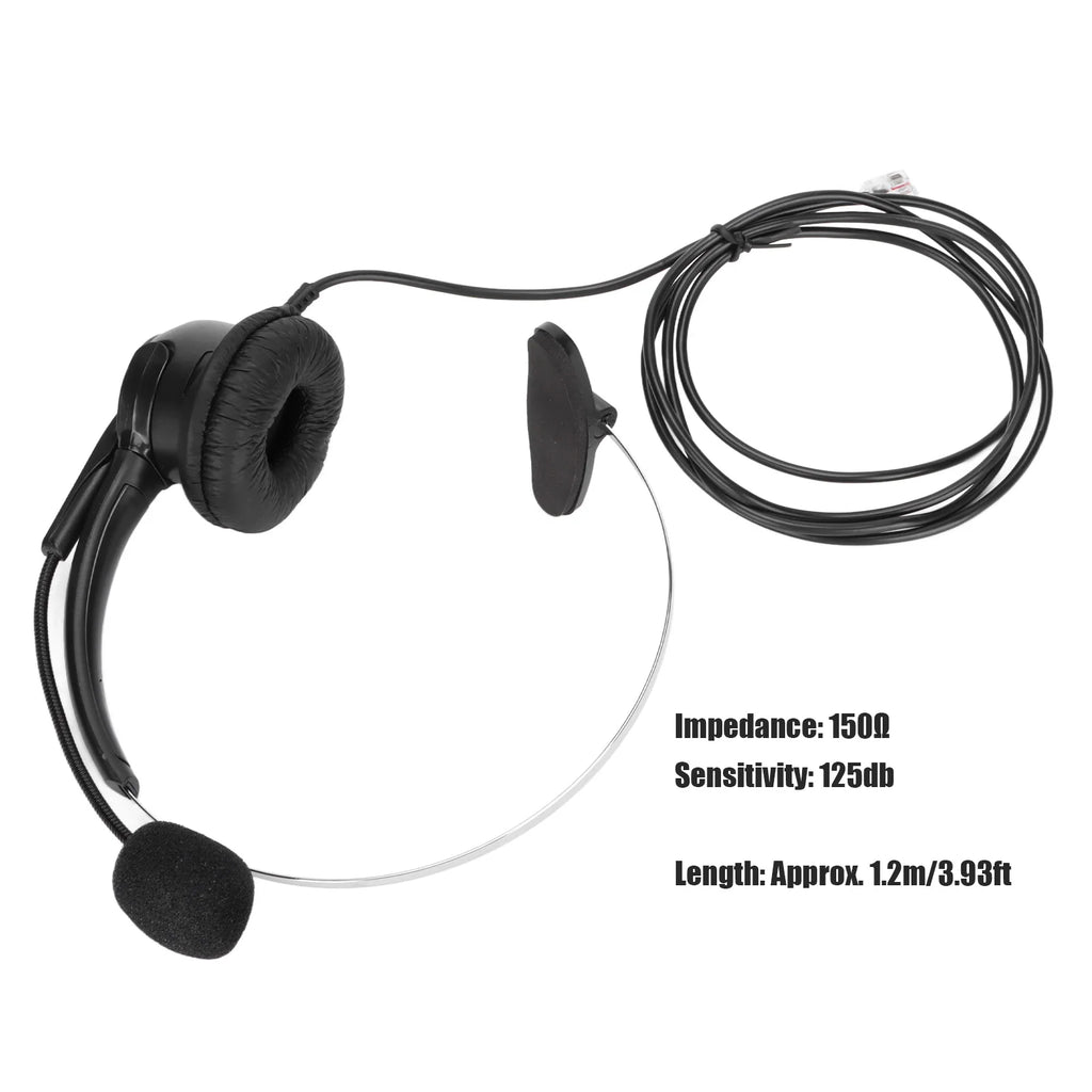 Telephone Headset RJ9 Earphone 330 Adjustable Microphone Home Call