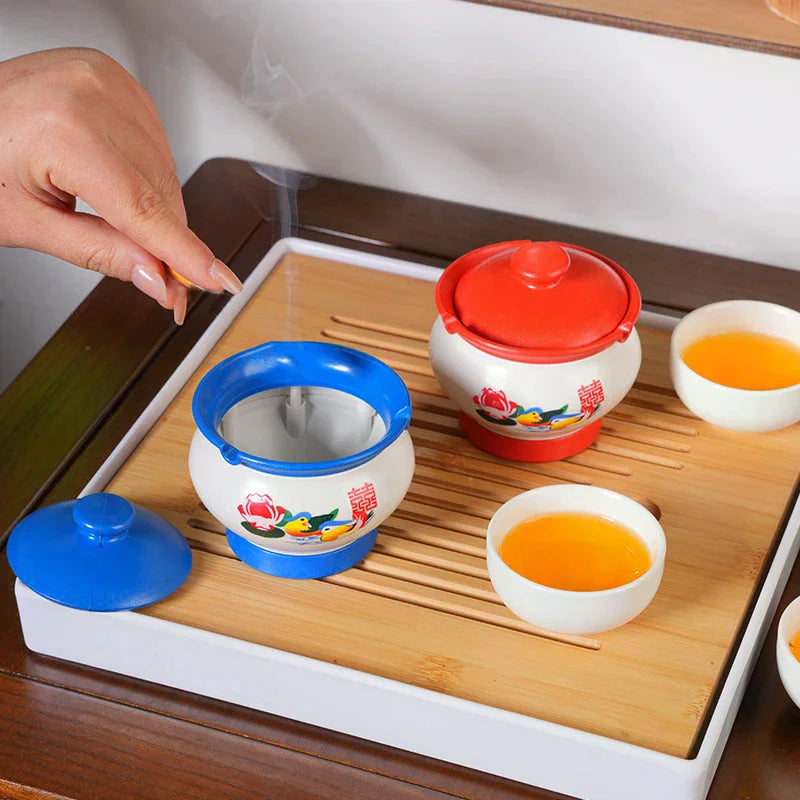 High-value Spittoon Ashtray Lid Prevent Flying Creative Unique Retro Zpaxo
