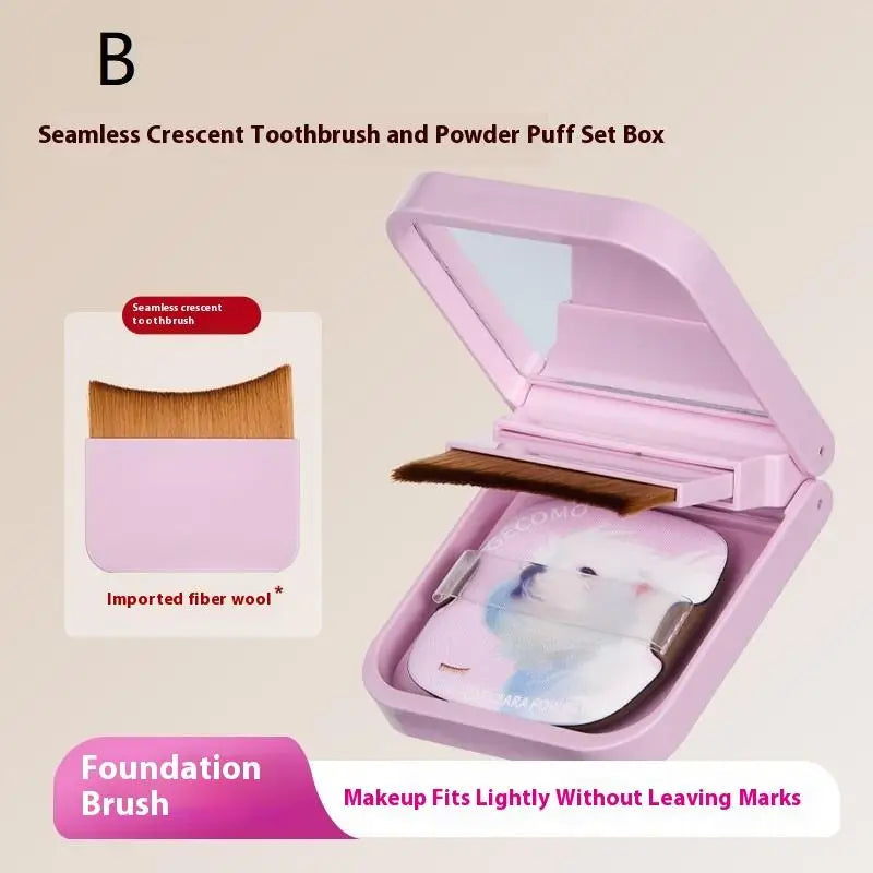 Traceless Soft Brush Puff Ultra-thin Portable Built-in Mirror Zpaxo B