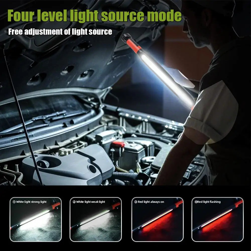 1200LM COB LED Mechanic Work Light Rechargeable Magnetic 360° Swivel with Hook Car Repair Garage Emergency Lamp Zpaxo