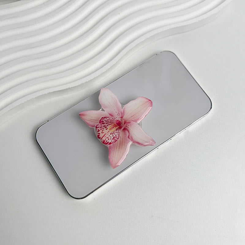 Acrylic Flower Phone Grip Ring Holder & Folding Stand