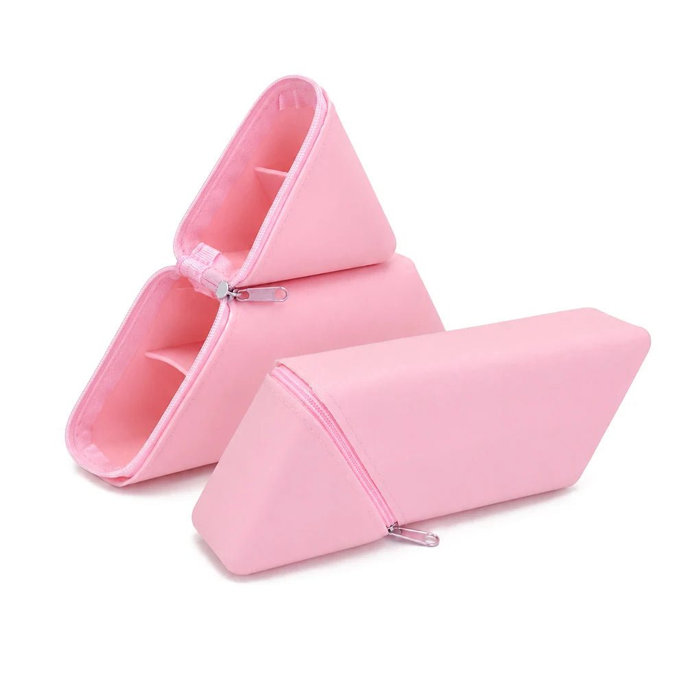 Stylish Portable Silicone Pen Holder Foldable Desktop Organizer Multi-Purpose Pencil Cup For Office School Supplies Stationery Zpaxo Pink
