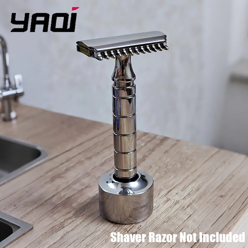 YAQI Inkwell Stainless Steel Razor Stand for Men | Shaving Holder Razor Stand Zpaxo