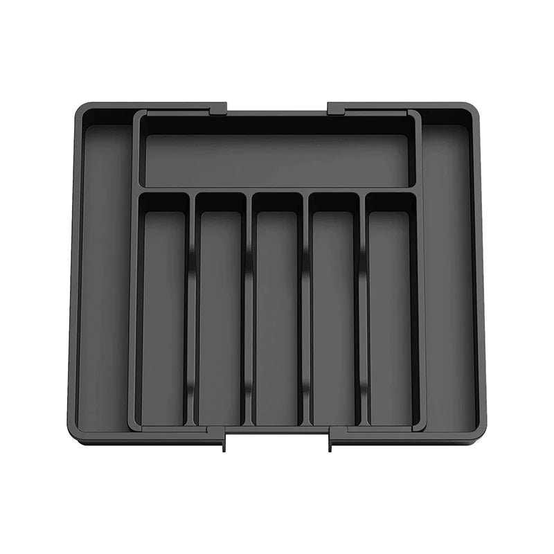 Expandable Cutlery Tray – Adjustable Kitchen Drawer Organizer Drawer Organizer Tray Zpaxo Black