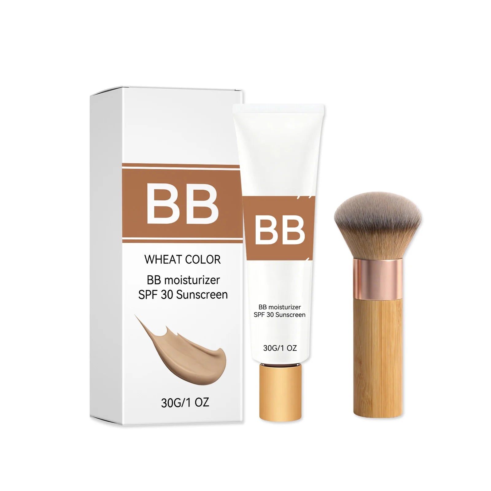 SPF30 BB Cream – Moisturizing, Waterproof & Concealing BB Cream Makeup Zpaxo wheat color