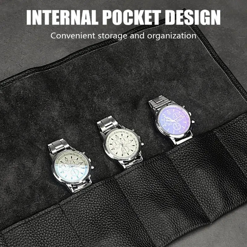 Leather Watch Roll Watches Case Storage Mechanical Timepieces