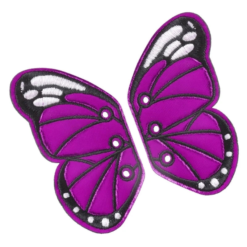 1 Pair Sewing Patches Iron On Patches Butterfly Wing Embroidery Patches for Bag Zpaxo