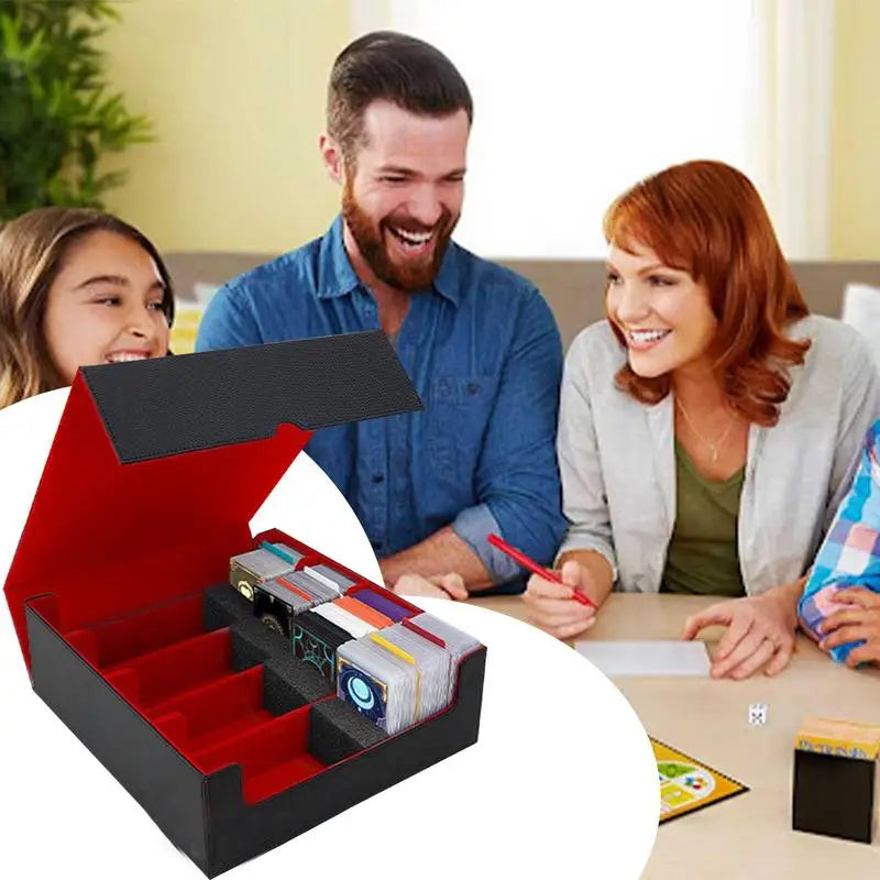 Trading Card Storage Box 3000 Card Organizer Box With 48 Dividers And 4 Supporters Magnetic Closure Deck Case For Game Zpaxo