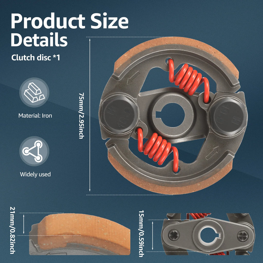 Clutch Pad 75mm Replacement for 50cc 70cc Go Kart ATV Scooter High Torque Iron Transmission Disc for Pocket Bike Mini Motorcycle Zpaxo 75MM