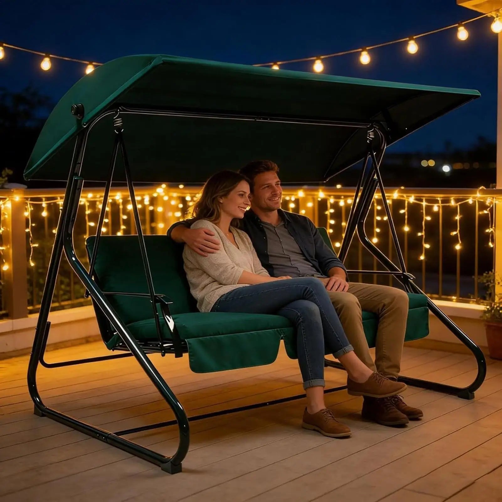 Swing Canopy Replacement Cover Waterproof UV-Resistant Hammock Shade Outdoor Patio Swing Canopy Replacement Top Cover for Porch Zpaxo