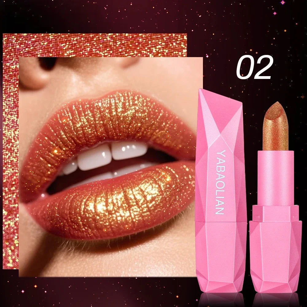 6 Colors Quicksand Golden Lipstick Fine Glitter Moisturizing Silky Zpaxo 02