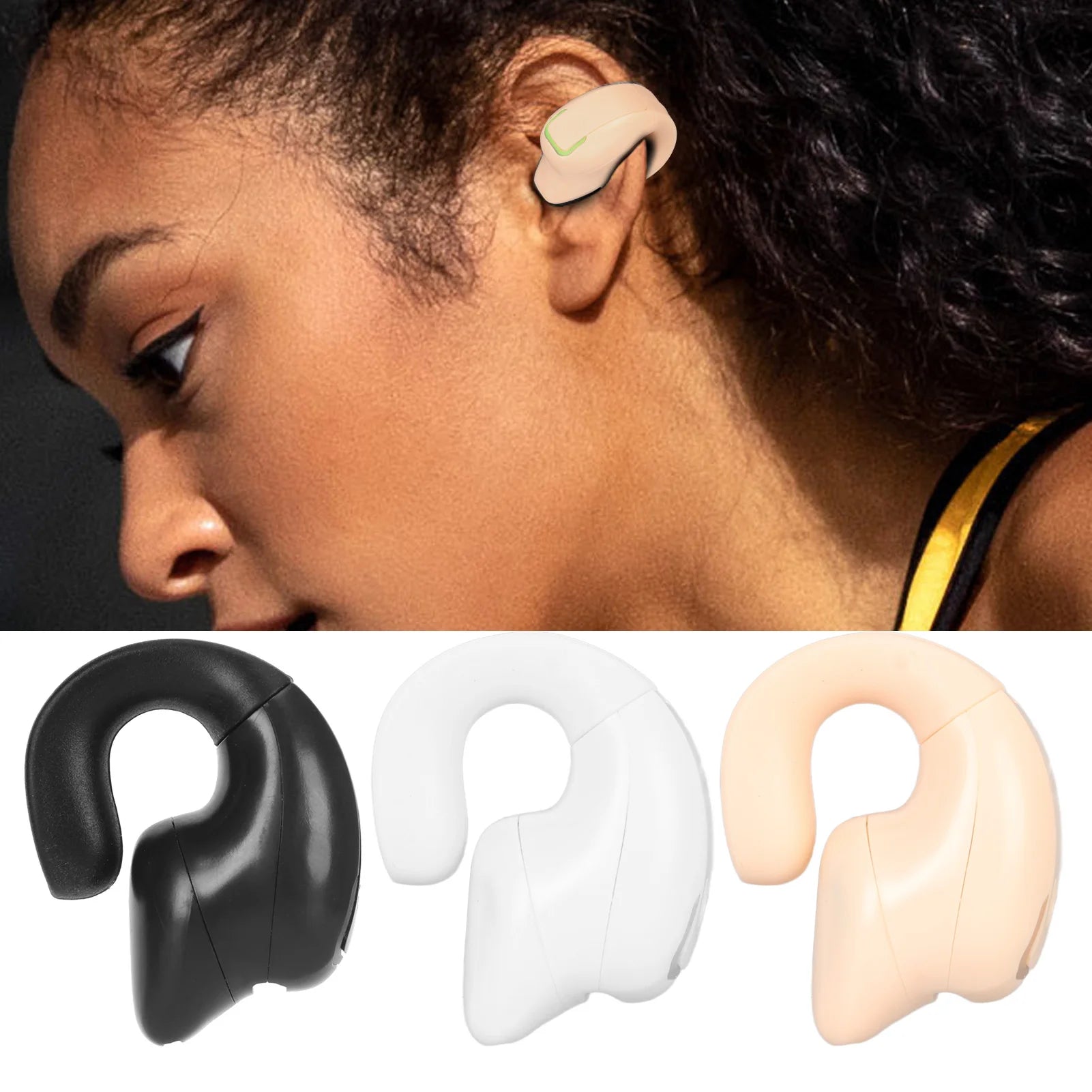Wireless Earbuds Bluetooth 5 3 Single Ear Clip Lightweight Ergonomic