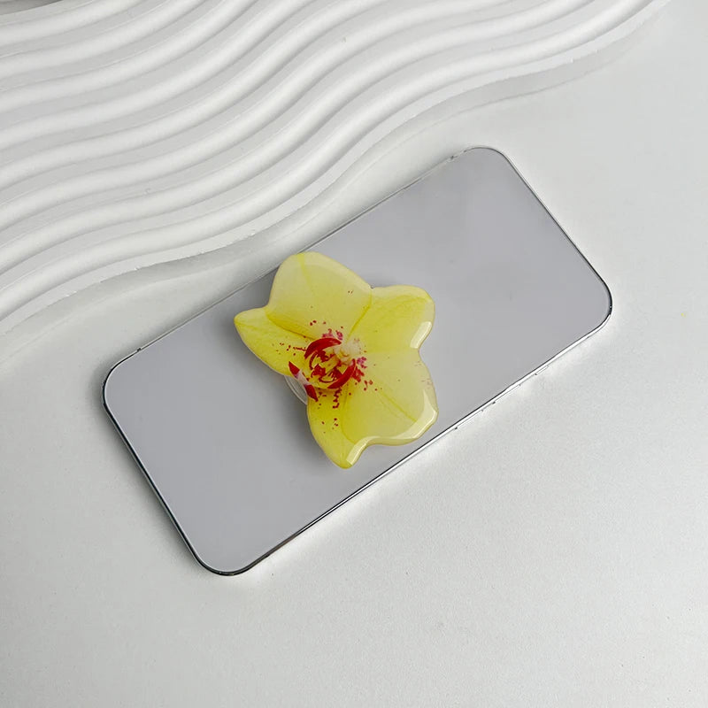 Acrylic Flower Phone Grip Ring Holder & Folding Stand