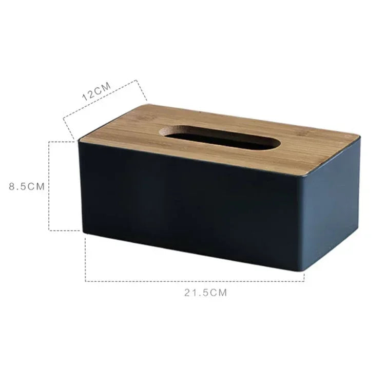 Bamboo Tissue Box Holder Napkin Organizer Countertop Table Ideal