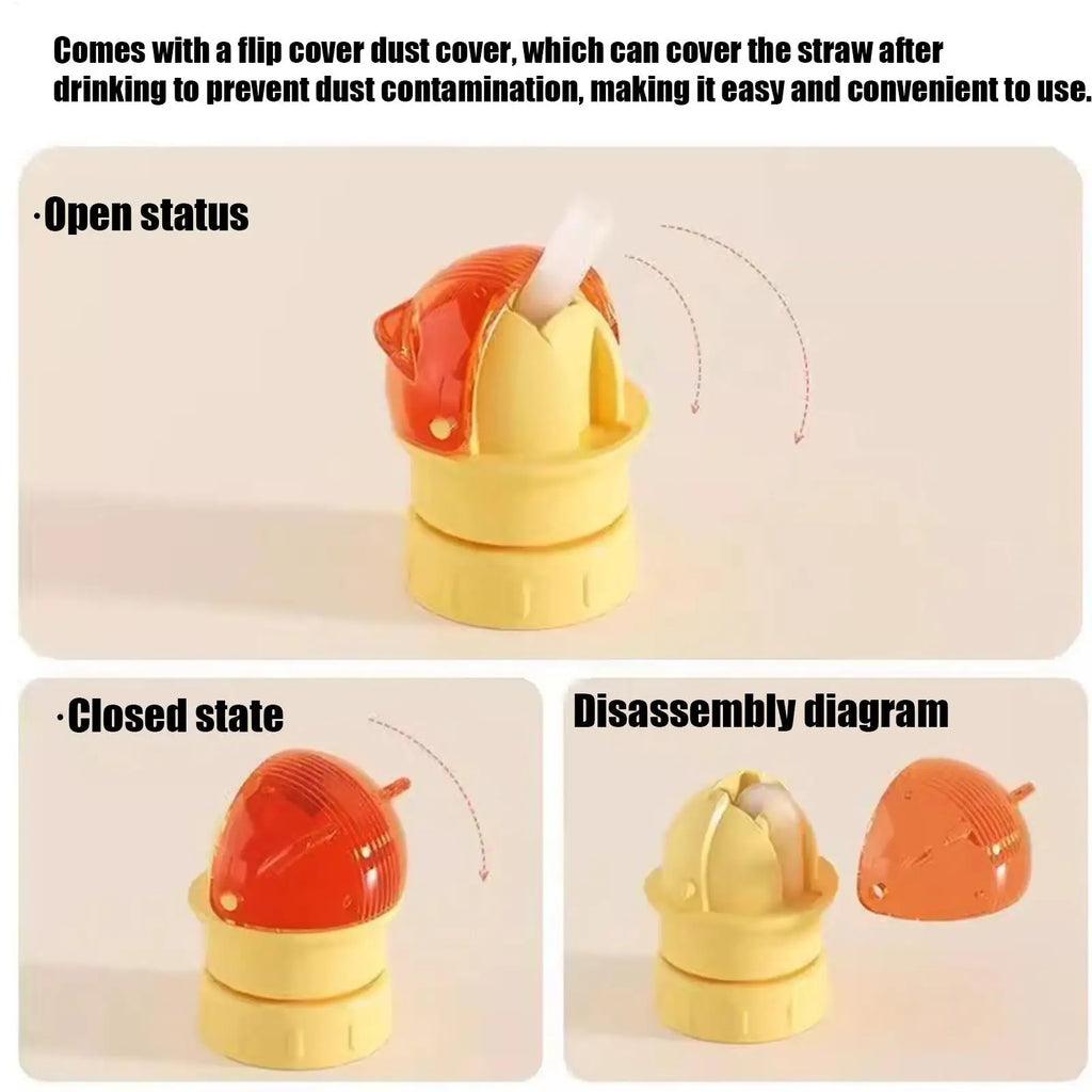 Kids Water Bottle Straw Topper Universal Leakproof Adapter Lid