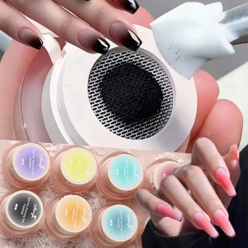 5ml Cushion Patting Gel Polish Ombre Black White Peach Painting Gel French Nail Blush Blooming UV/LED Nail Cushion Gradient Gel Zpaxo