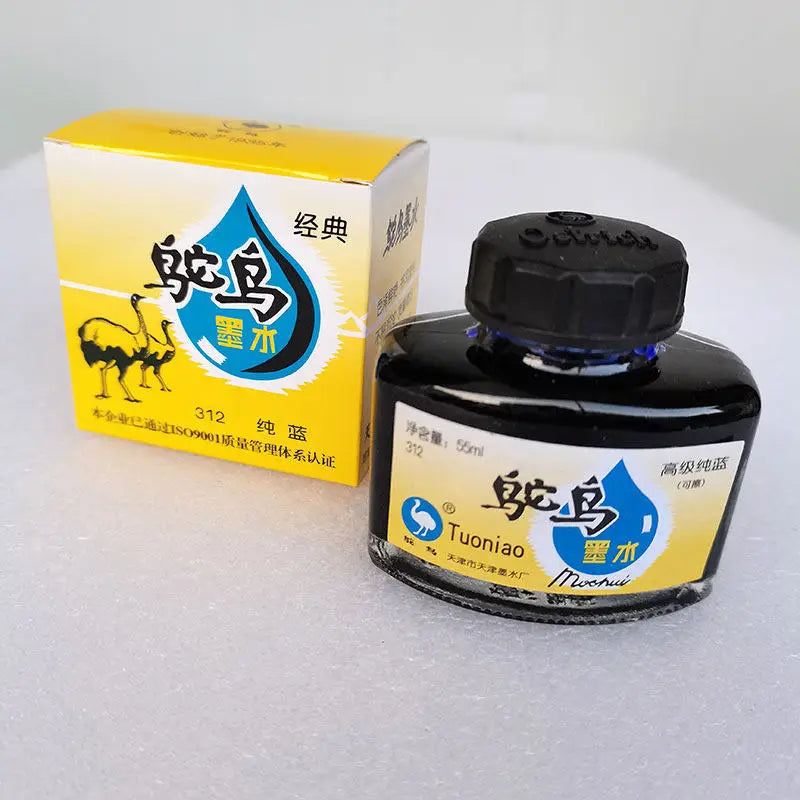 Ostrich Ink Fountain Pen Ink Carbon Black Blue-Black Waterproof Pure Blue 312 Erasable Office Classic Domestic Brand Zpaxo Blue 312 erasable