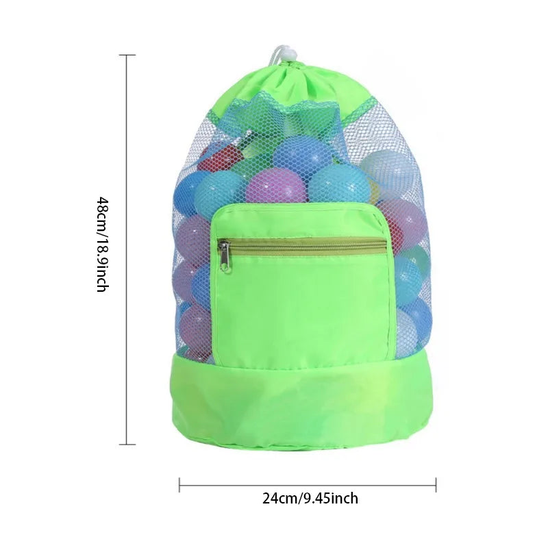 Foldable Beach Toy Bag Storage Pouch Tote Mesh Travel Organizer