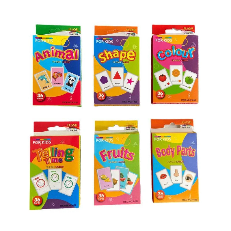 36pcs Cognition Cards Body Parts Animal Fruits Double Side Flashcards Early Educational Gifts Zpaxo