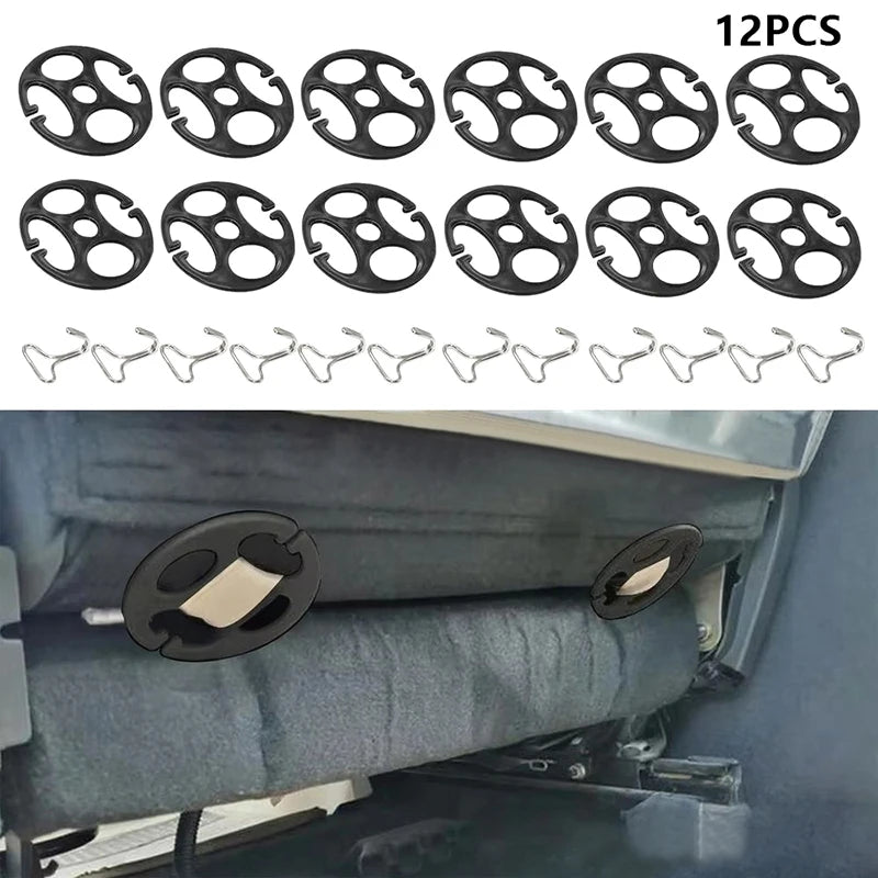 Universal Car Seat Cover Plum Plate Metal Hooks Plastic Covers Chuck
