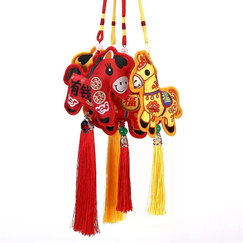 Chinese Zodiac Mascot Pendant Blessing Embroidery Lucky Fragrant Bag Zpaxo