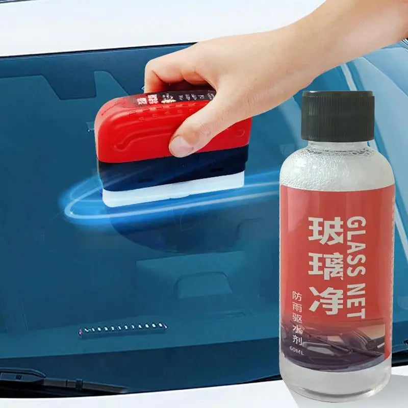 60/120ml Car Glass Glossy Powerful Car Windshield Cleaner Oil Film Remover Auto Window Glass Cleaning Brush Removes Dirt Wiping Zpaxo