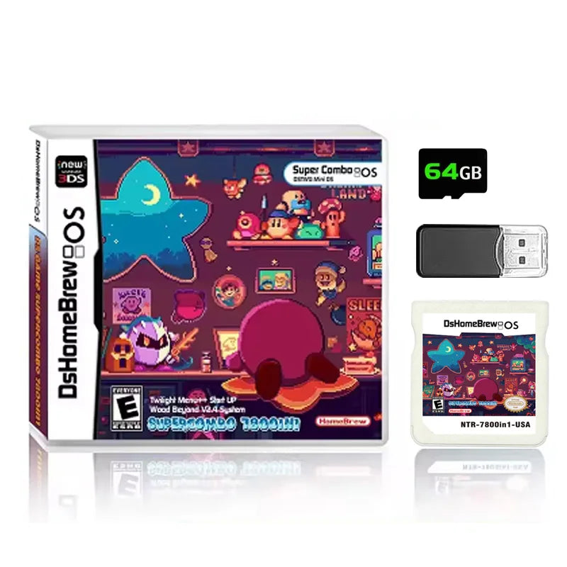 7800 in 1 New DS Vedio Game Card with 32GB TF Card for DS 3DS NDSL NDSi 2DS Console Flash Card Adapter Memory Burning Game Card Zpaxo 7800 White 04 Box 32GB