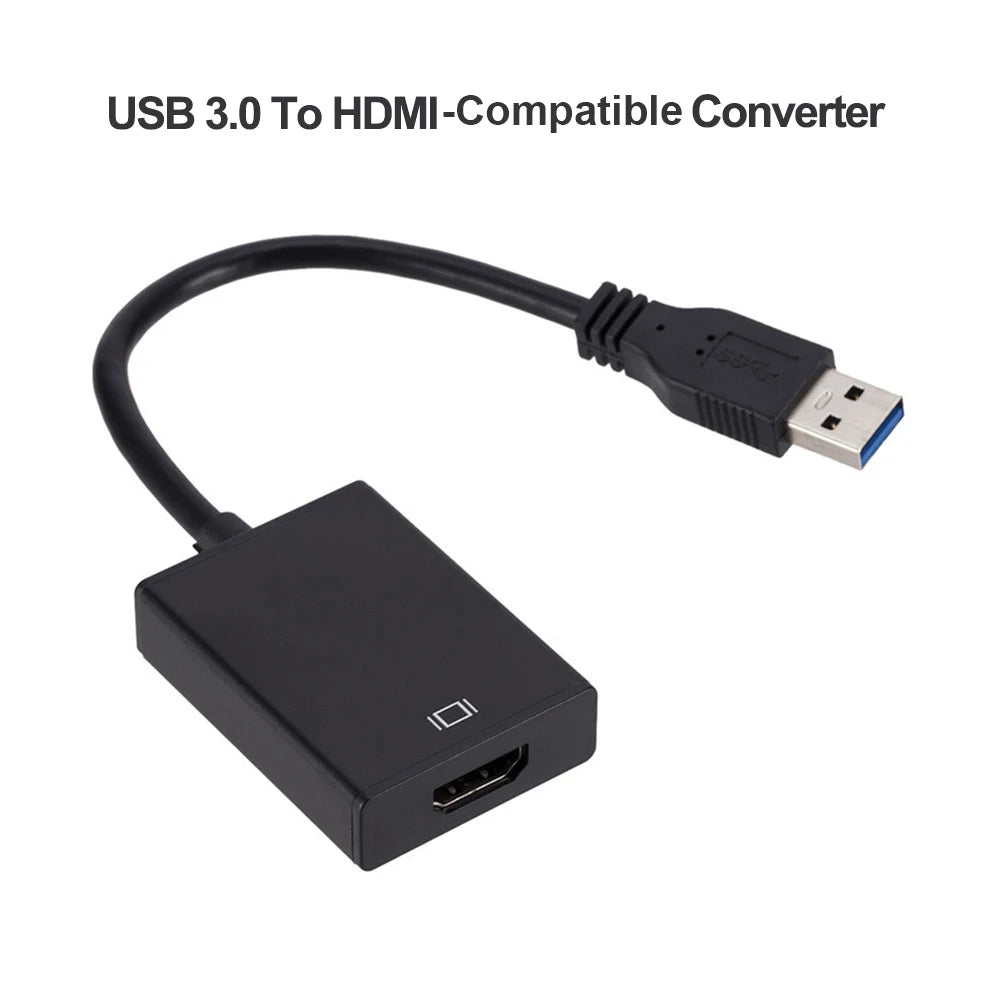 1080P 60HZ HD Portable USB 3.0 To HDMI-Compatible High Speed 5 Gbps Audio Video Adapter Converter Cable for Windows 7/8/10 PC Zpaxo