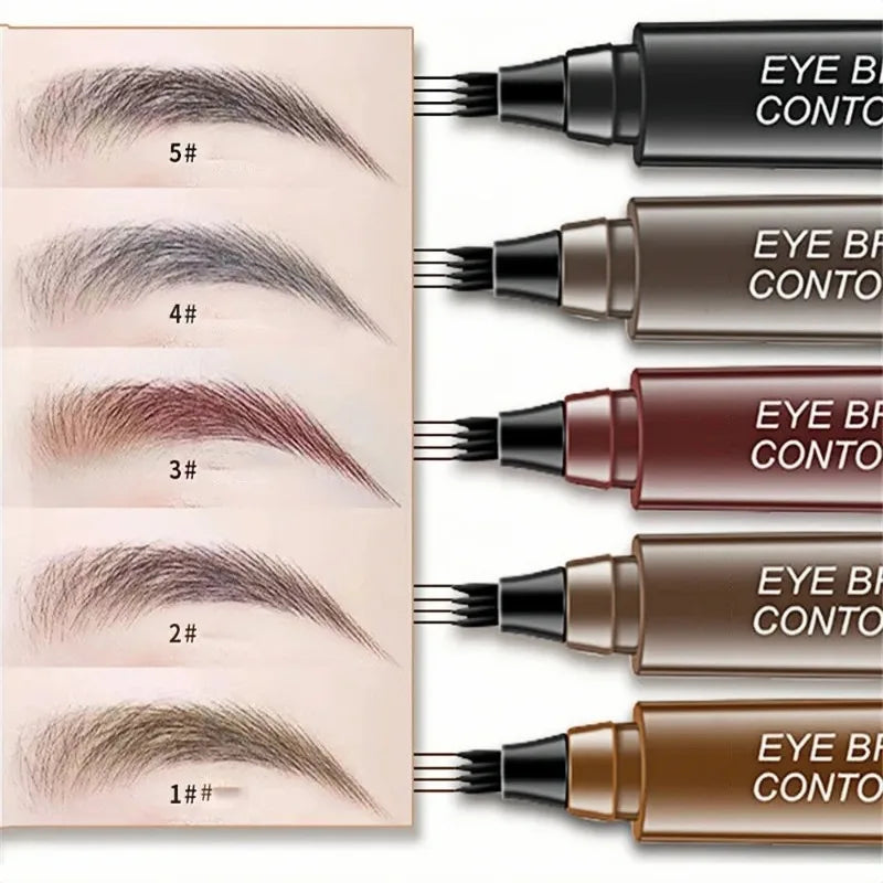 4 Splitted Head Eyebrow Pencil Long Lasting Waterproof Smudge Proof