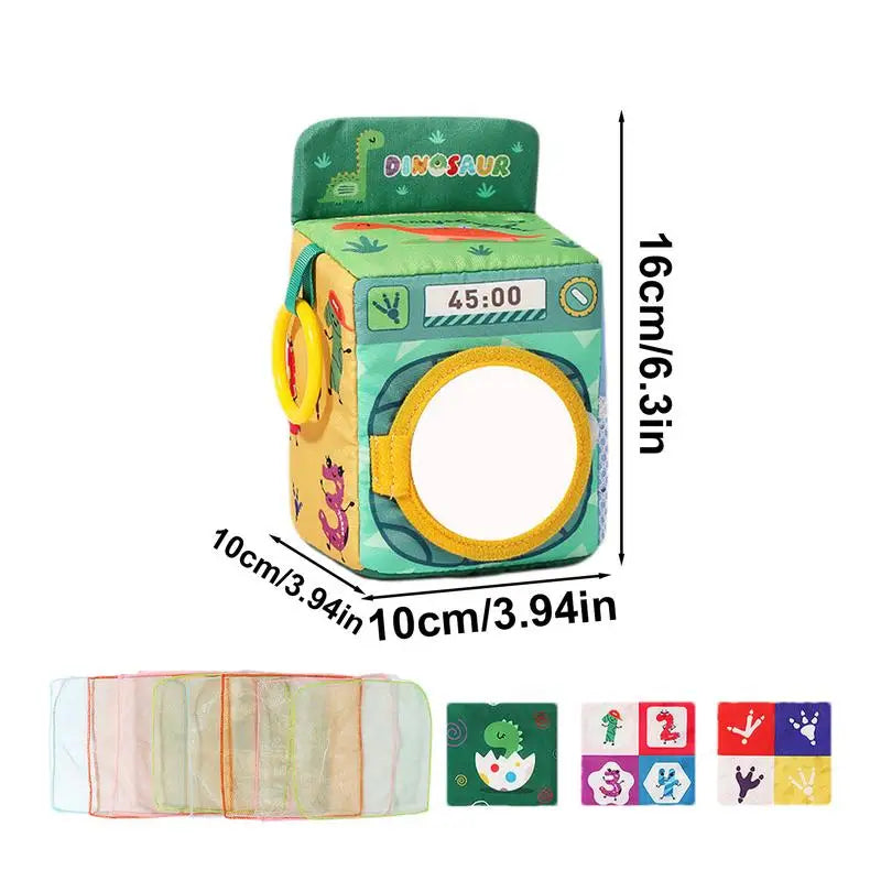 Baby Tissue Box Cartoon Washing Machine Shape Crinkle Paper Soft Chewable Tissue Box Sensory Toy Kids Early Learning Playset For Zpaxo