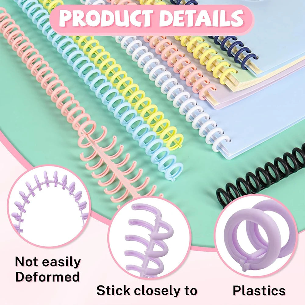 5/10Pcs Loose Leaf Binder Rings Binding Spines 30-Hole Plastic Comb Binding Spines for Teacher Student Business Notebook File Zpaxo