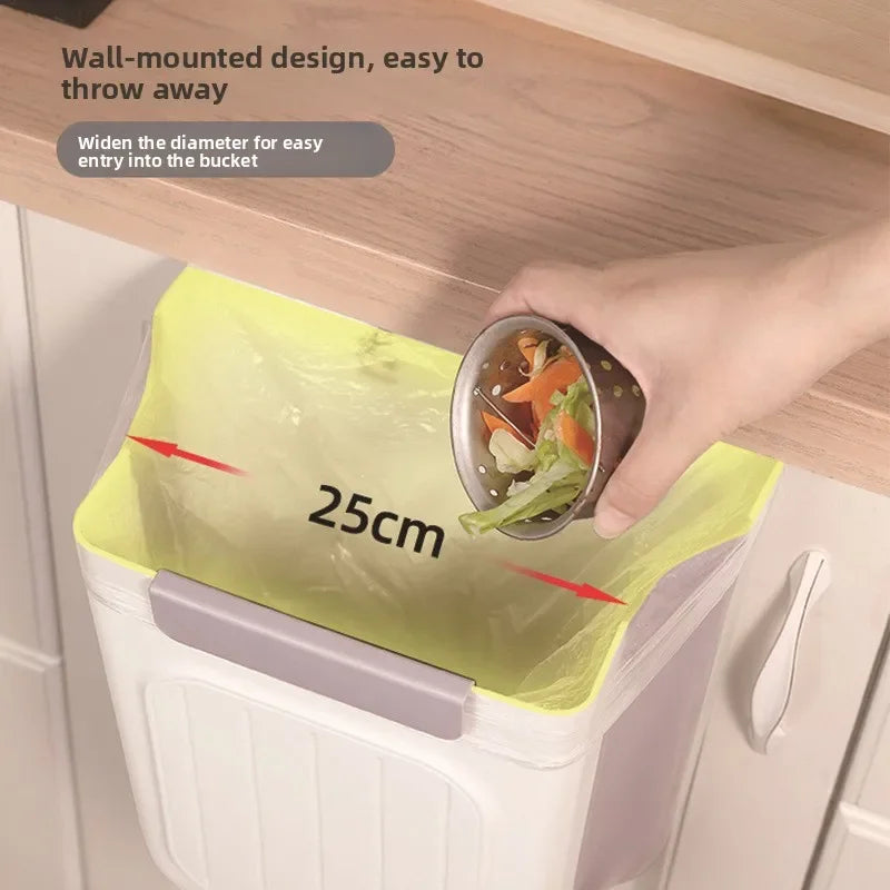 Foldable Hanging Trash Bin Kitchen Thick Large Mouth Multi Functional