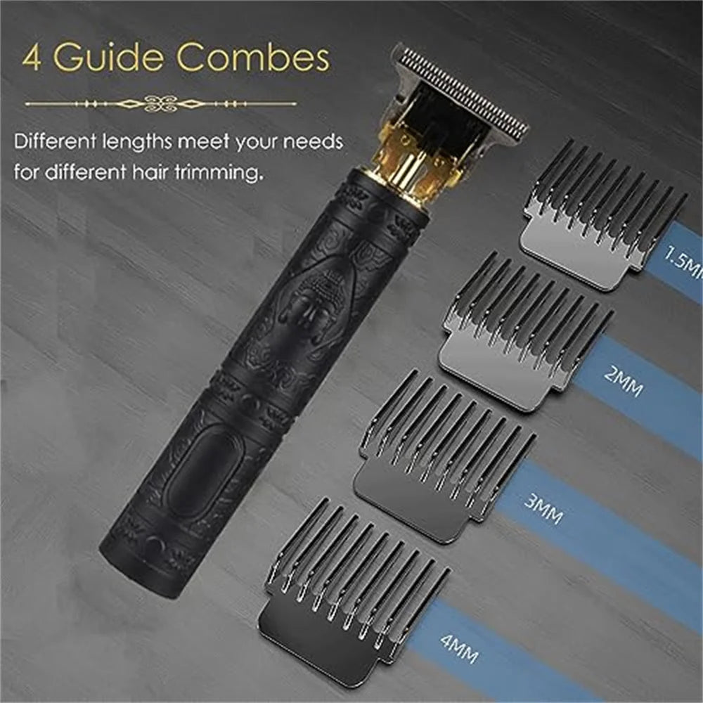 New Retro T9 Hair Clipper For Men, Electric Shaver, Rechargeable Hair Clipper, Portable Cordless Beard Trimmer Zpaxo