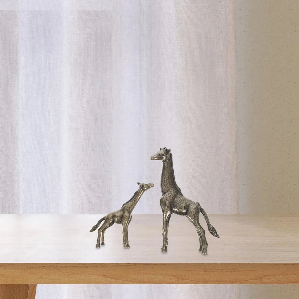 Premium Brass Giraffe Art Sculptures Finish Home Decor Office Desk